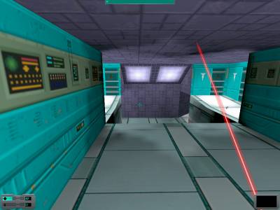 Corridor with System Shock 1 game textures.